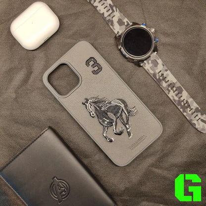iPhone-13-Pro-Max-Santa-Barbara-Embroidered-Horse-3-Grey-Leather-Case-iGadgetize_4